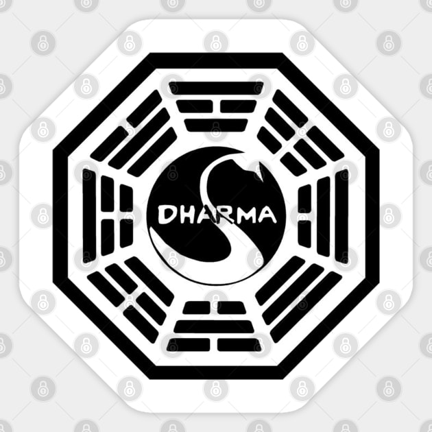 Dharma Initiative Swan Front and back Sticker by RobinBegins